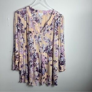J Jill Floral Blouse Boho floral blouse size large 1826
